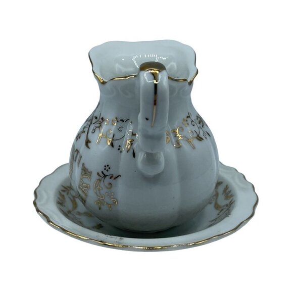 50th Anniversary Gold painted Creamer with Saucer - Picture 2 of 9